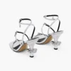Der Metallic-Leder-Daisy-Absatz