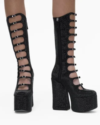 Der Rhinestone Kiki Kniehohe Stiefel
