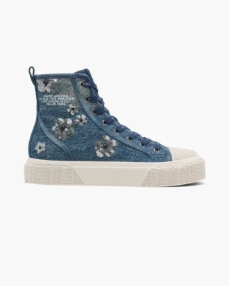 Der Sequin Daisy Denim High Top Sneaker