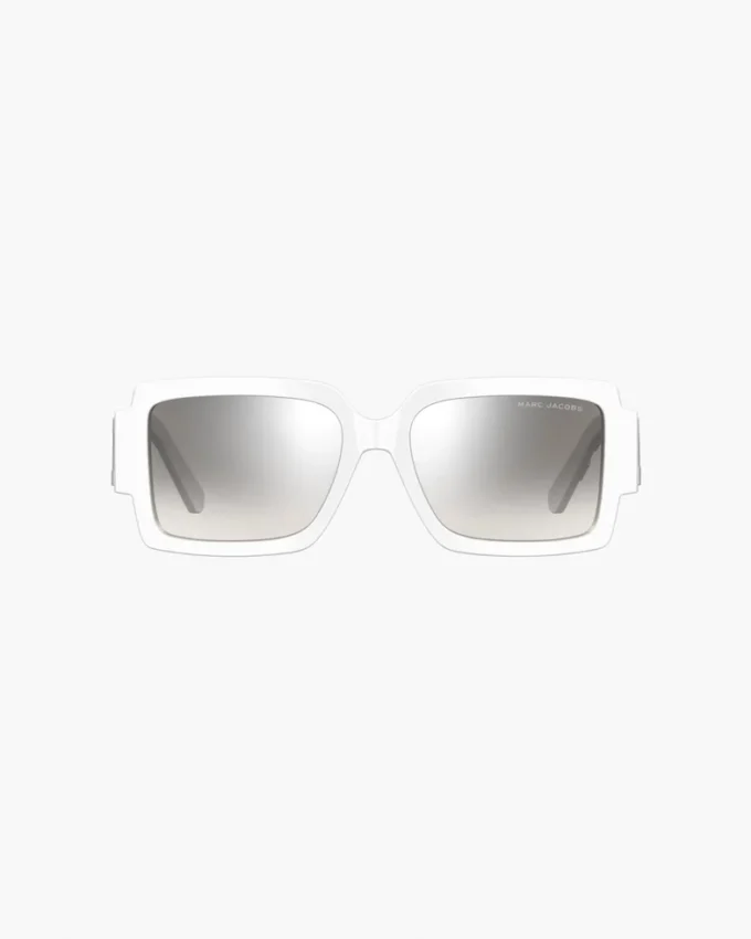 Die auffällige Logo-Sonnenbrille mit quadratischen Spiegelgläsern Die auffällige Logo-Sonnenbrille mit quadratischen Spiegelgläsern