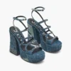 Die dekonstruierte Denim-Kiki-Plateausandale Die dekonstruierte Denim-Kiki-Plateausandale