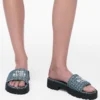 Die Denim Monogram Lug Sole Slide Die Denim Monogram Lug Sole Slide