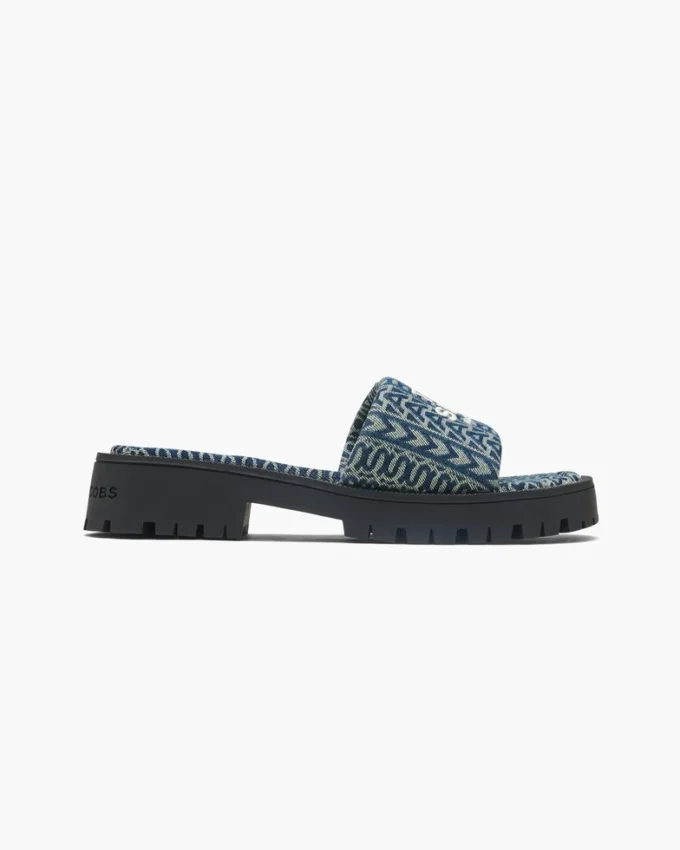 Die Denim Monogram Lug Sole Slide Die Denim Monogram Lug Sole Slide
