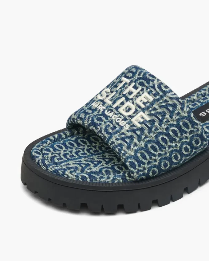 Die Denim Monogram Lug Sole Slide Die Denim Monogram Lug Sole Slide