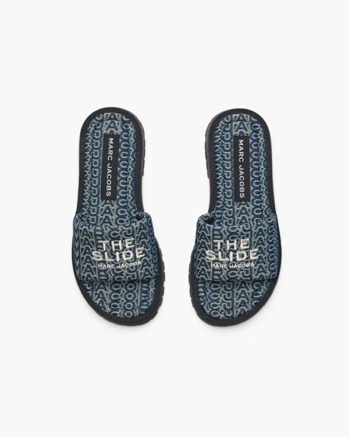 Die Denim Monogram Lug Sole Slide Die Denim Monogram Lug Sole Slide