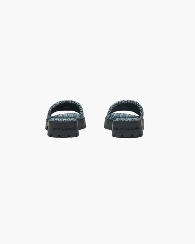 Die Denim Monogram Lug Sole Slide Die Denim Monogram Lug Sole Slide
