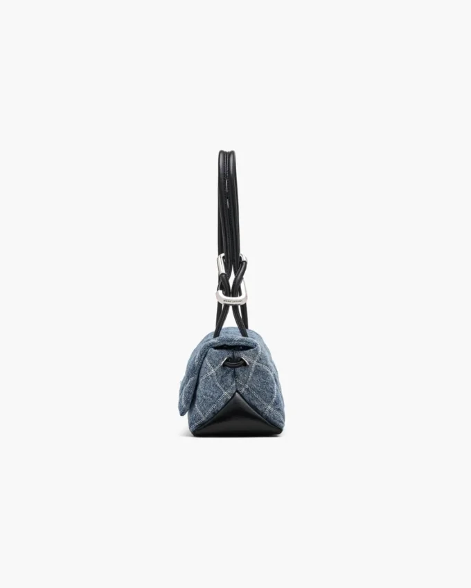 Die gesteppte Mini-Doppelschultertasche aus Denim