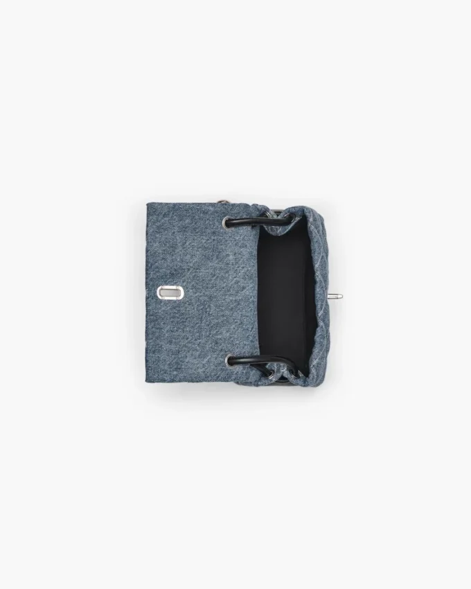 Die gesteppte Mini-Doppelschultertasche aus Denim