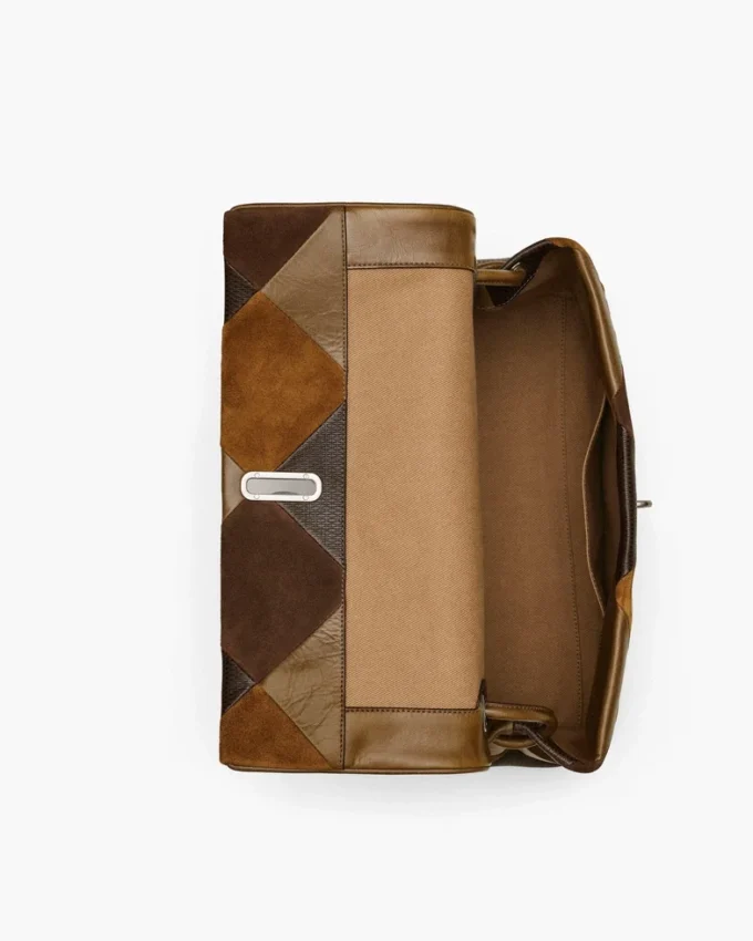 Die große Dual-Tasche aus Wildleder-Patchwork Die große Dual-Tasche aus Wildleder-Patchwork