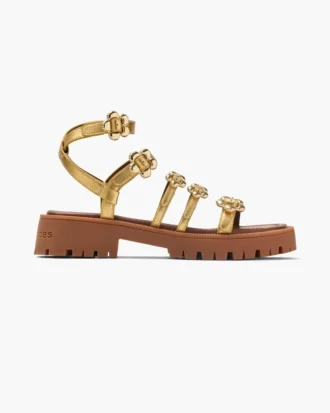 Die Metallic-Leder-Daisy-Gladiatorensandale