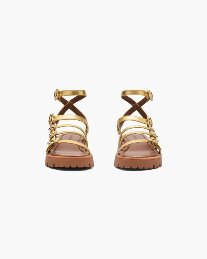 Die Metallic-Leder-Daisy-Gladiatorensandale