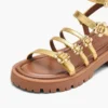 Die Metallic-Leder-Daisy-Gladiatorensandale