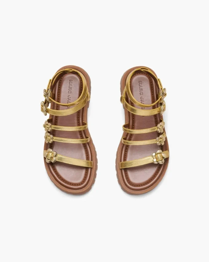 Die Metallic-Leder-Daisy-Gladiatorensandale