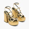 Die Metallic-Leder-Plateausandale Kiki Die Metallic-Leder-Plateausandale Kiki