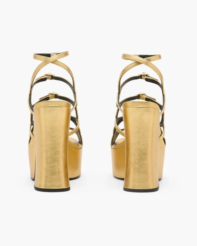 Die Metallic-Leder-Plateausandale Kiki Die Metallic-Leder-Plateausandale Kiki
