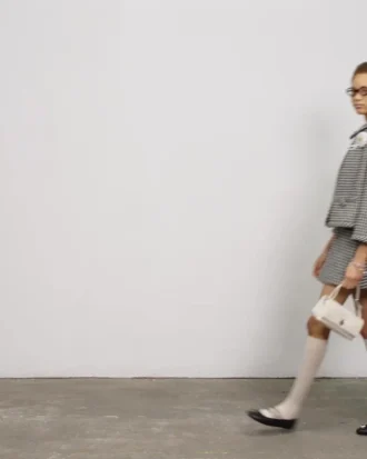Gingham-Tweedjacke