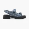Die Sunny Sandal aus gestepptem Denim