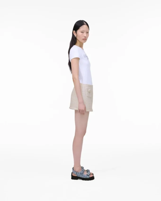 Die Sunny Sandal aus gestepptem Denim