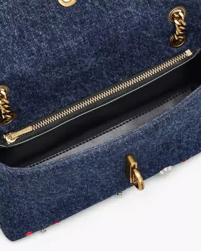 Die Trinket Charm Denim Dual Chain Mini Bag Die Trinket Charm Denim Dual Chain Mini Bag