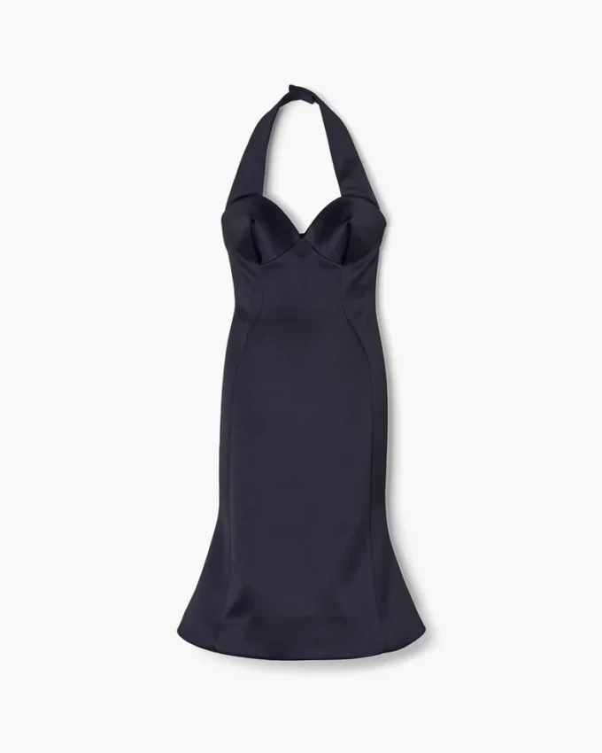 Figurbetontes Satin-Halterkleid