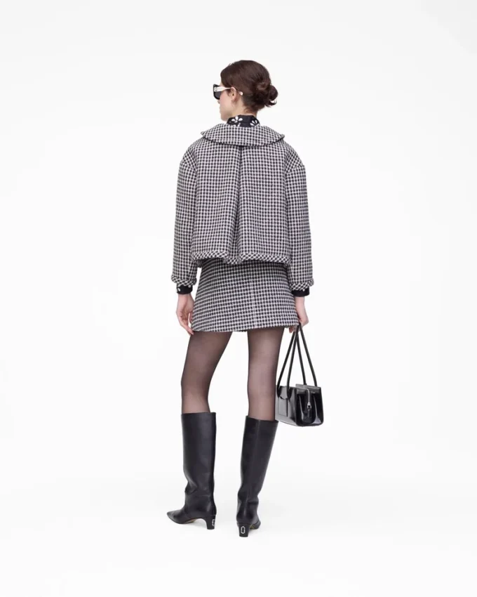 Gingham-Tweedjacke