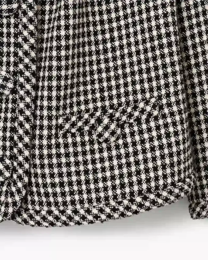 Gingham-Tweedjacke