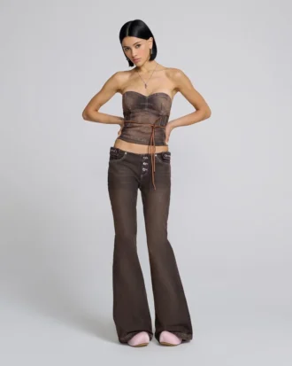 Jeans mit abnehmbarem Bund und ausgestelltem Bein