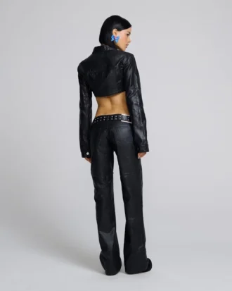 Kurze beschichtete Jeansjacke