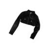 Kurze beschichtete Jeansjacke