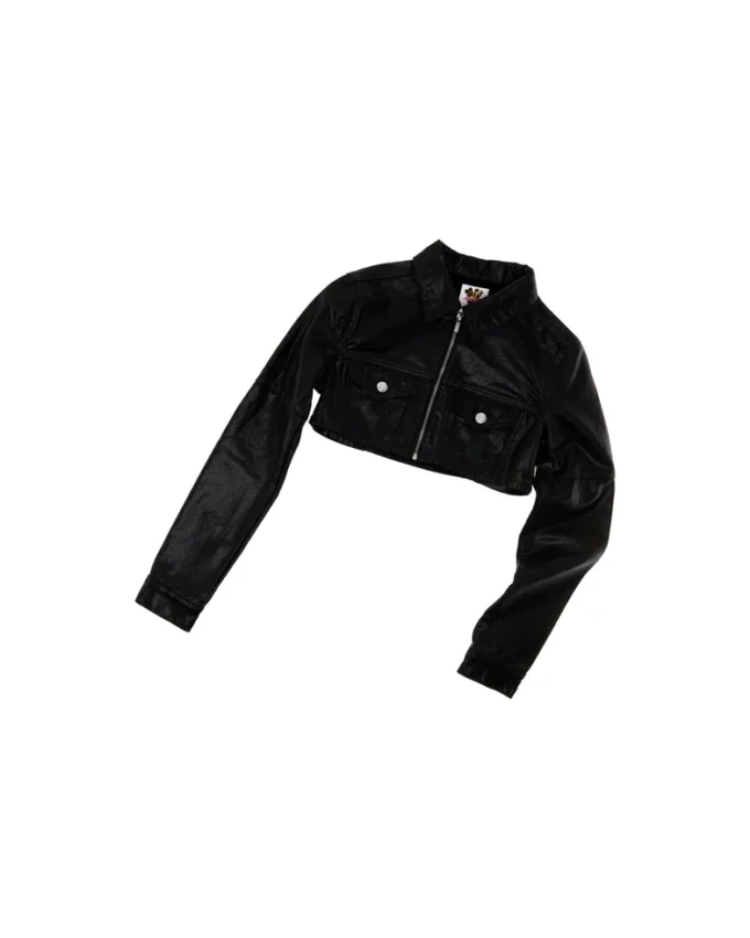 Kurze beschichtete Jeansjacke