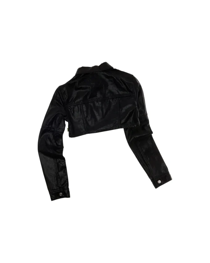 Kurze beschichtete Jeansjacke