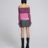 Off-Shoulder-Top mit Lochmuster