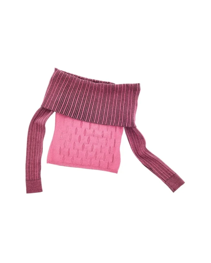 Off-Shoulder-Top mit Lochmuster