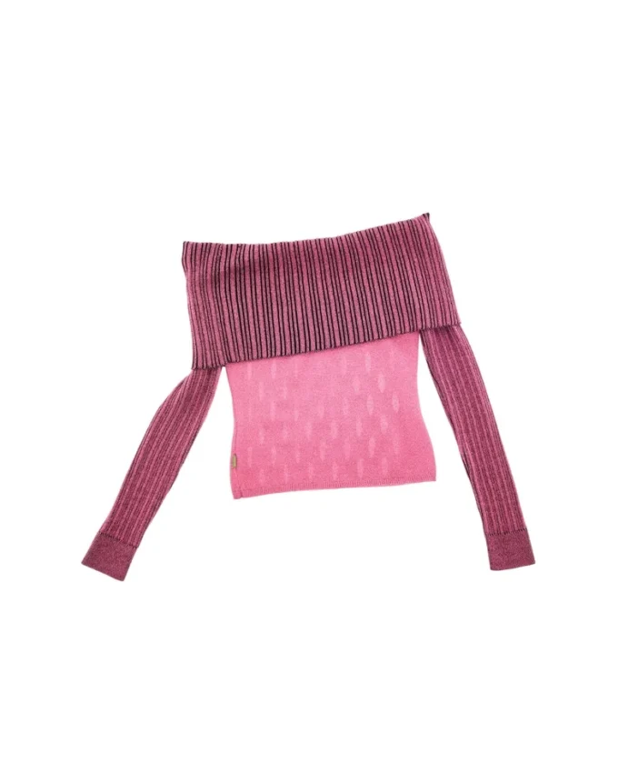 Off-Shoulder-Top mit Lochmuster