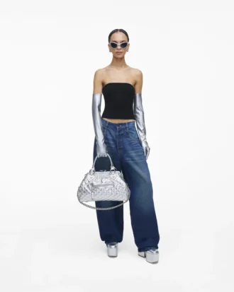 Re-Edition Stam Tasche aus gestepptem Metallic-Leder