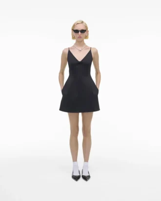 Satin-Kleid mit Schleife