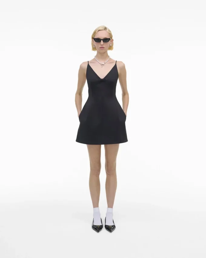 Satin-Kleid mit Schleife