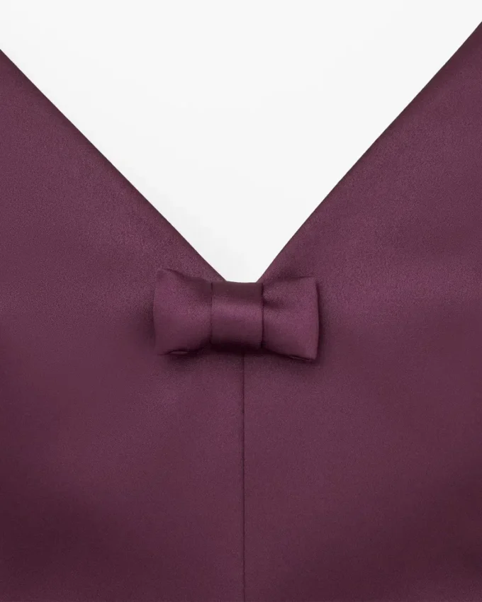Satin-Kleid mit Schleife