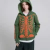 Skelett-Kapuzenjacke mit Reißverschluss