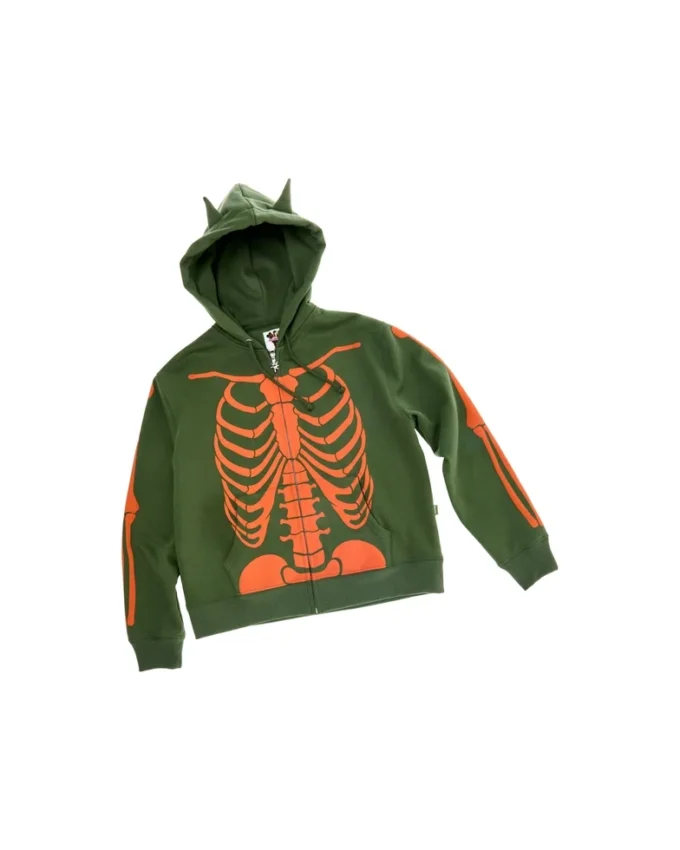 Skelett-Kapuzenjacke mit Reißverschluss