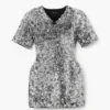 Strickkleid mit V-Ausschnitt und Pailletten Strickkleid mit V-Ausschnitt und Pailletten
