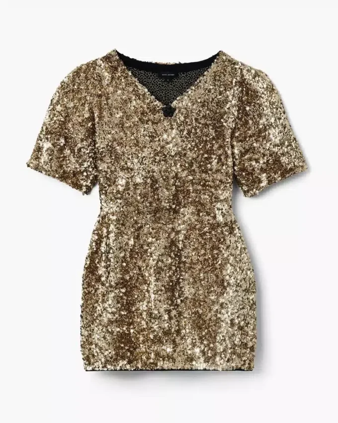 Strickkleid mit V-Ausschnitt und Pailletten Strickkleid mit V-Ausschnitt und Pailletten