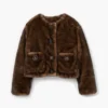 Teddy-Jacke in verkürzter Länge