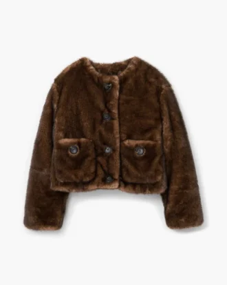 Teddy-Jacke in verkürzter Länge