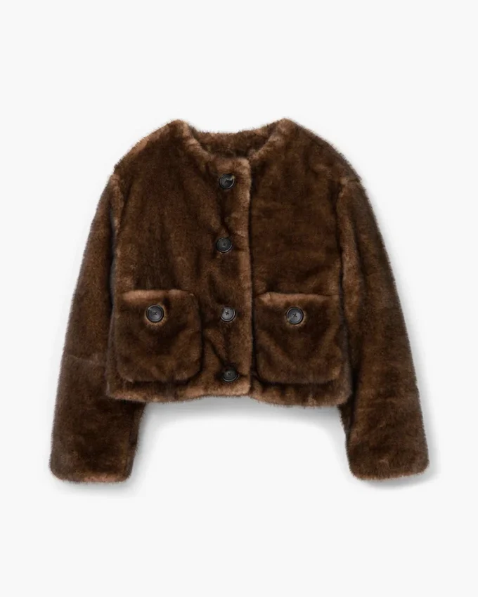 Teddy-Jacke in verkürzter Länge