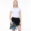 The Bow Denim Mini Sack Bag