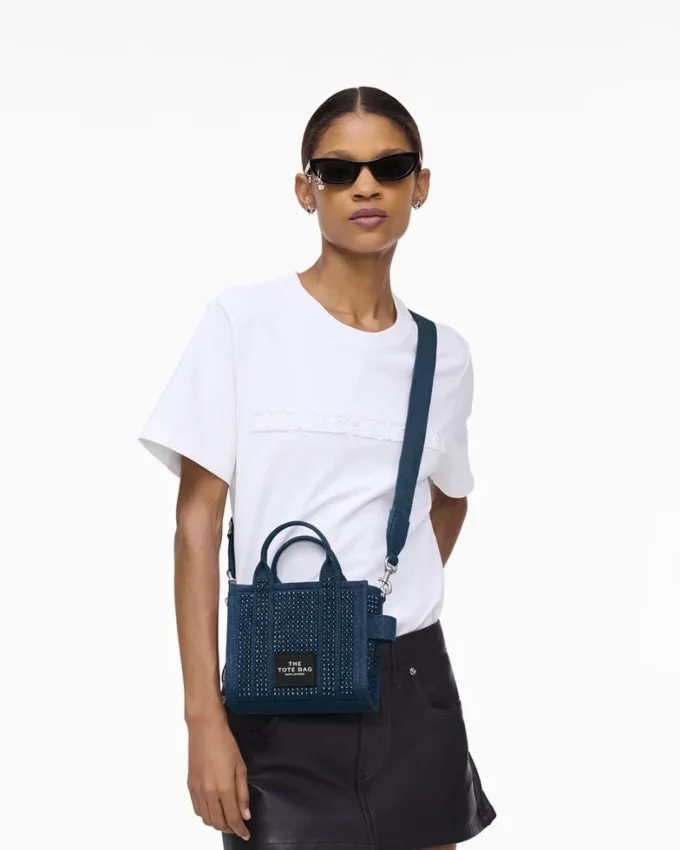 The Crystal Denim Crossbody Tote Bag The Crystal Denim Crossbody Tote Bag