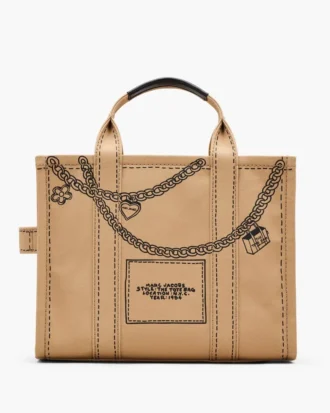 The medium-sized Canvas Tote Bag with Trompe-l’œil charm