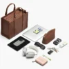 The medium-sized Tote Bag made of leather The medium-sized Tote Bag made of leather