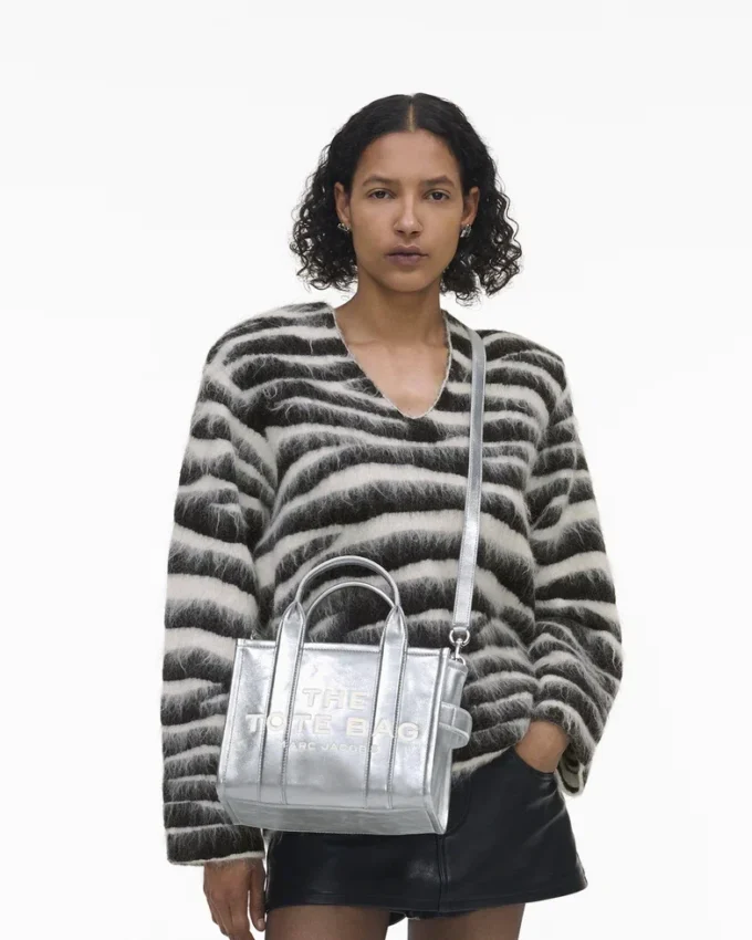 The small Metallic Leather Tote Bag The small Metallic Leather Tote Bag